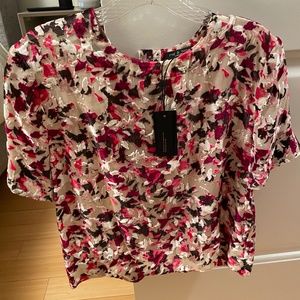 Rag & Bone Pink Multi Burnout Cropped Tee